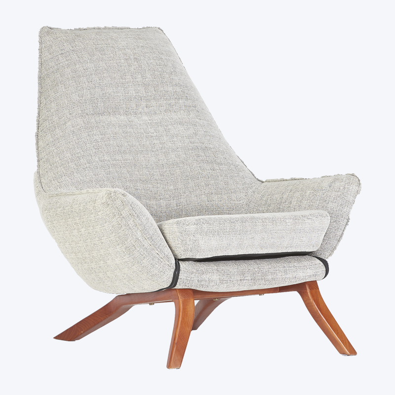 Cadeira de costas nórdica estofada em tecido cadeira de madeira maciça GK81