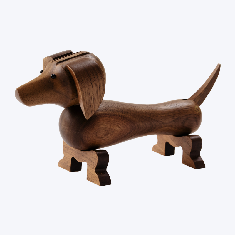 Decoração de artesanato para casa de cachorro Dachshund de madeira com design criativo